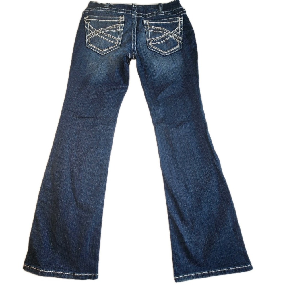 ARIAT REAL Bootcut Jeans Womens 30S Marine Blue Mid Rise Stretch Denim Western‎ - Picture 2 of 11
